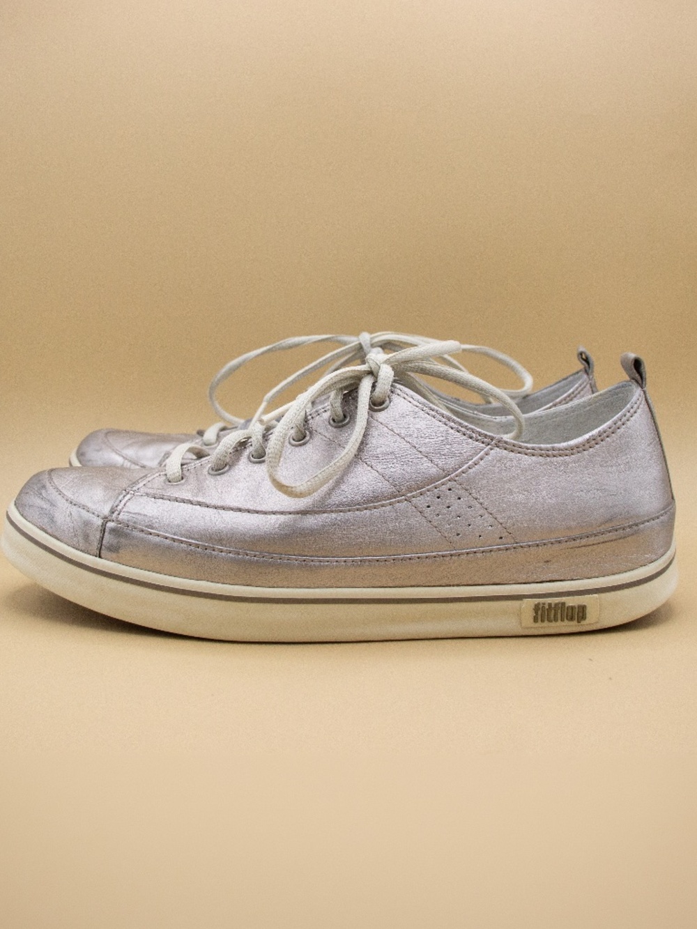 Fitflop Supertone Pewter Silver Sneakers 114-054 Women's Size 9